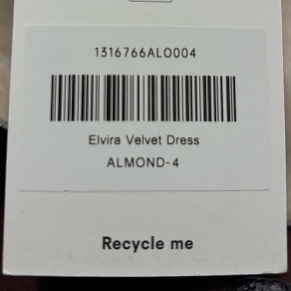 Reformation Elvira Velvet Dress Almond 
Size 4 - Picture 7 of 14